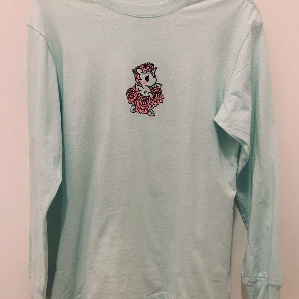 tokidoki pastel goth harajuku rosey long sleeve tee unisex mint color 🪷